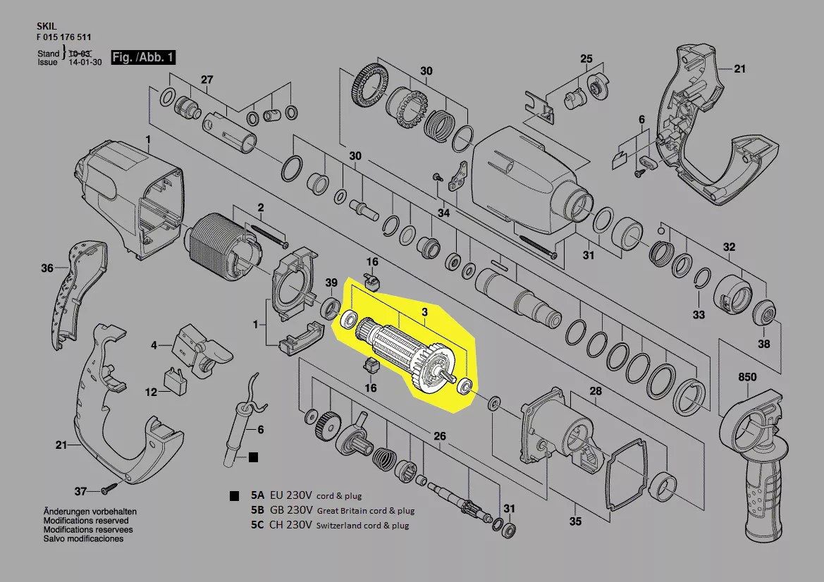 induit / rotor réf. 2610396918 Skil